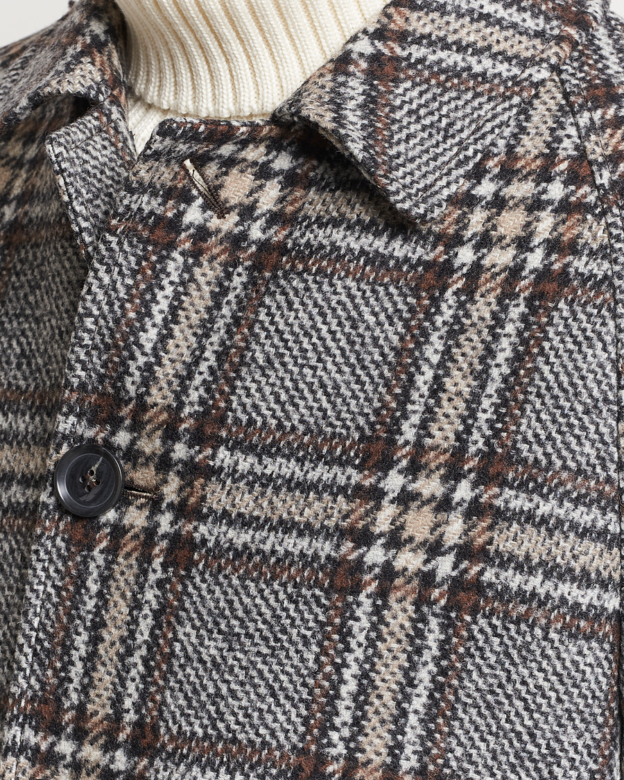 Mies | Takit | Oscar Jacobson | Sala Checked Raglan Wool Coat Brown