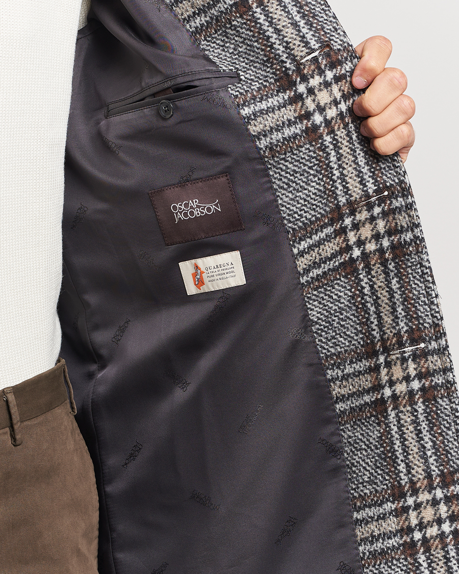 Mies | Takit | Oscar Jacobson | Sala Checked Raglan Wool Coat Brown