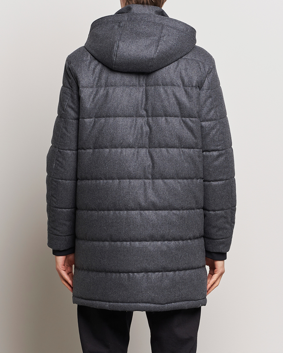 Mies | Takit | Oscar Jacobson | Stormar Padded Wool Parka Grey Melange