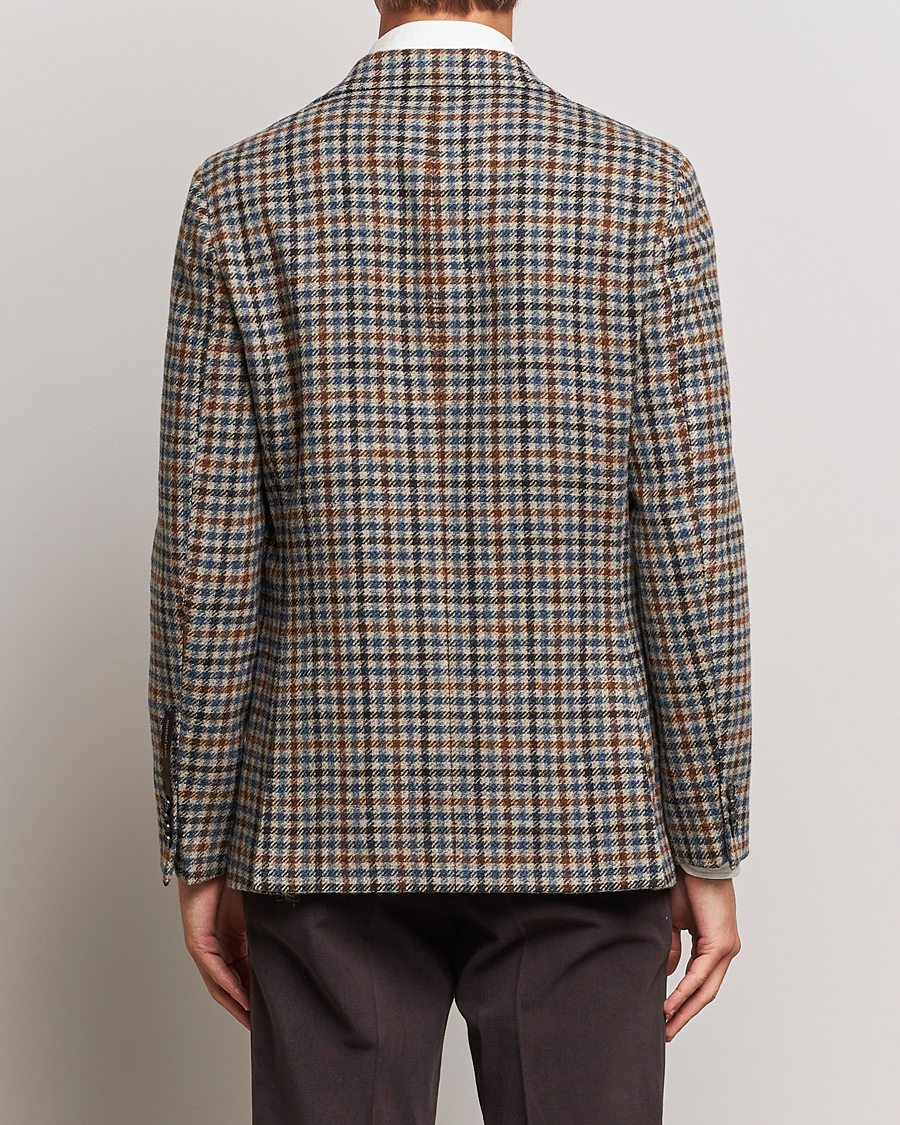 Mies | Pikkutakit | Oscar Jacobson | Fogerty Soft Small Checked Wool Blazer Blue/Brown