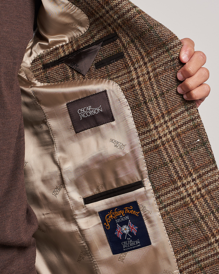 Mies | Pikkutakit | Oscar Jacobson | Fogerty Soft Checked Wool Blazer Brown