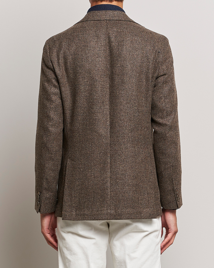 Mies | Pikkutakit | Oscar Jacobson | Ferry Patch Hopsack Wool/Cotton/Cashmere Blazer Brown
