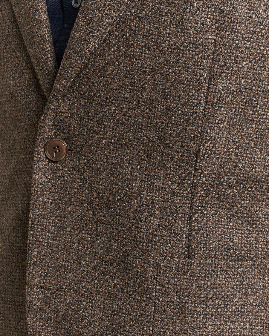 Mies | Pikkutakit | Oscar Jacobson | Ferry Patch Hopsack Wool/Cotton/Cashmere Blazer Brown