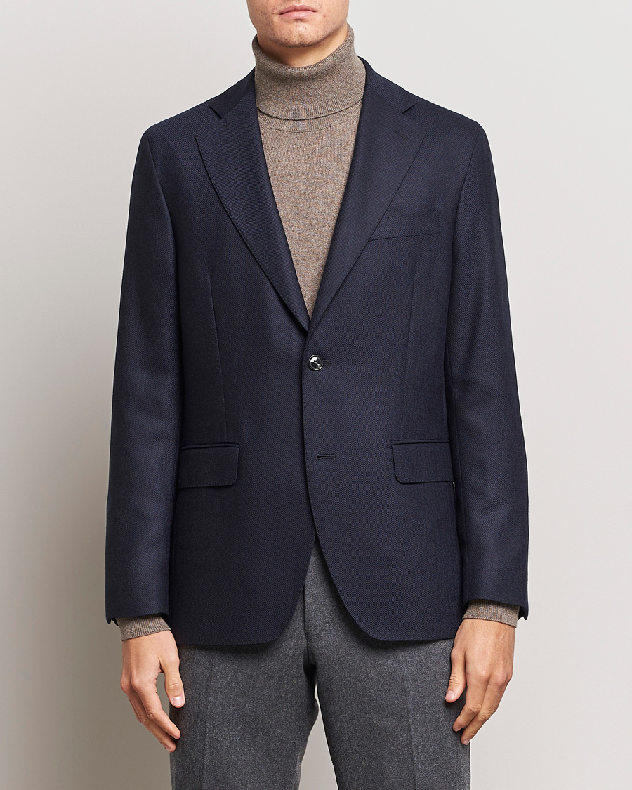 Mies |  | Oscar Jacobson | Fogerty Structured Wool Blazer Navy
