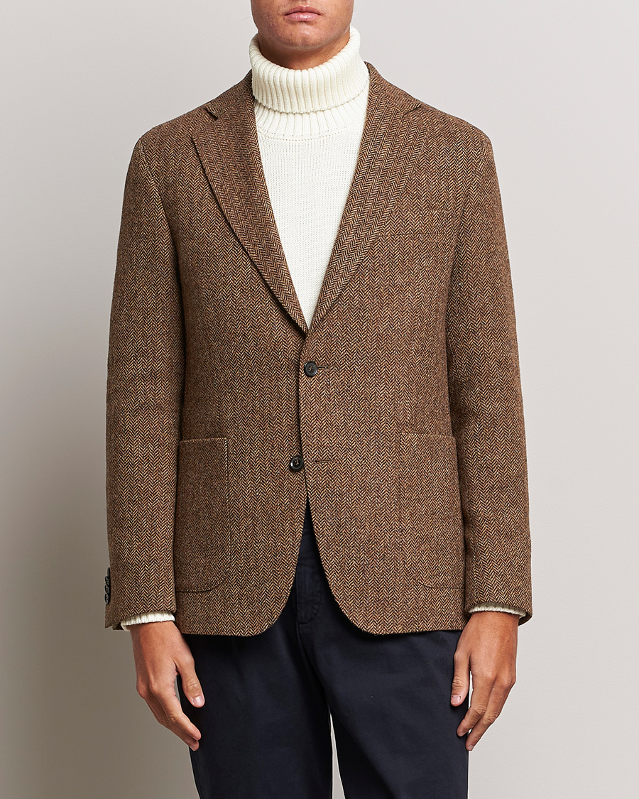 Mies | Pikkutakit | Oscar Jacobson | Fogerty Moon Herringbone Tweed Blazer Beige