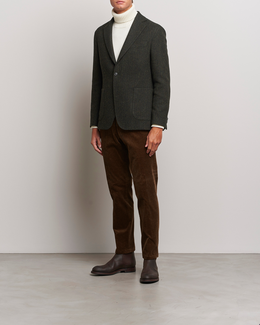 Mies | Pikkutakit | Oscar Jacobson | Fogerty Moon Herringbone Tweed Blazer Green