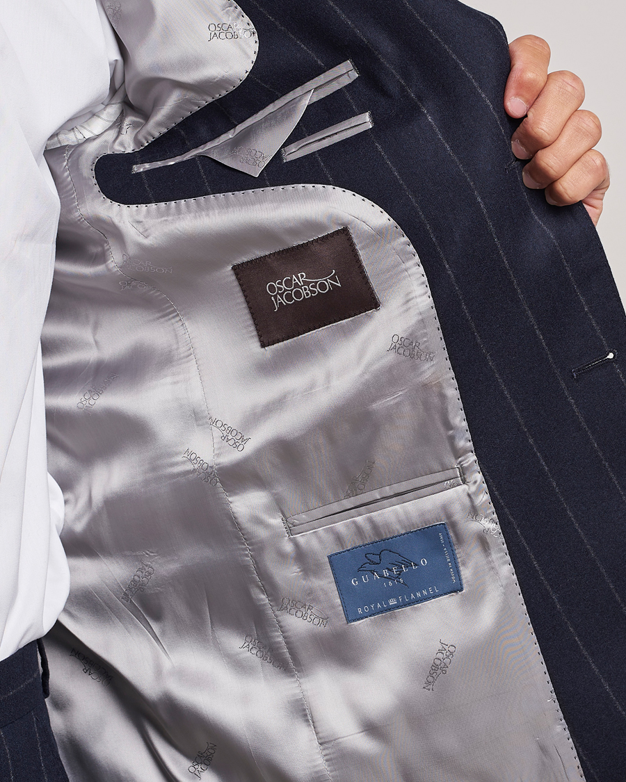 Mies | Puvut | Oscar Jacobson | Fogerty Denz Pinstripe Wool Suit Navy