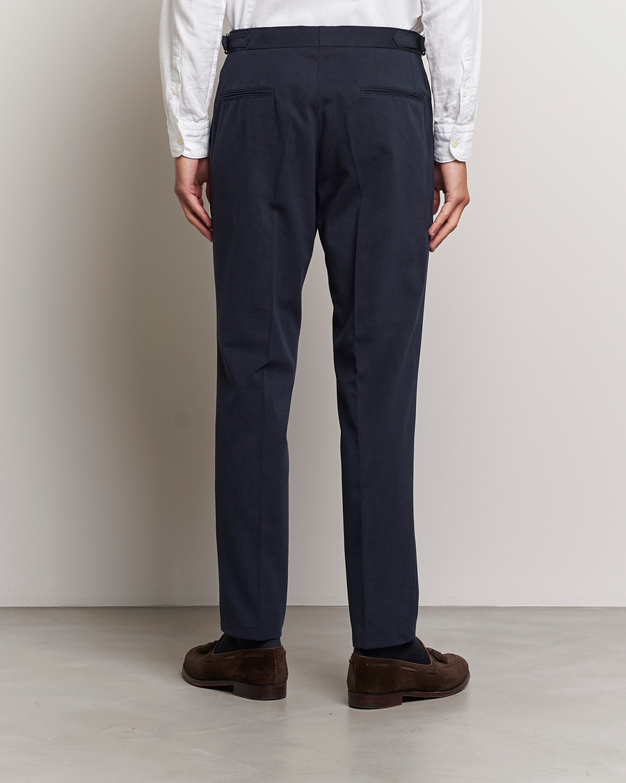 Mies | Housut | Oscar Jacobson | Delon Brushed Cotton Trousers Navy