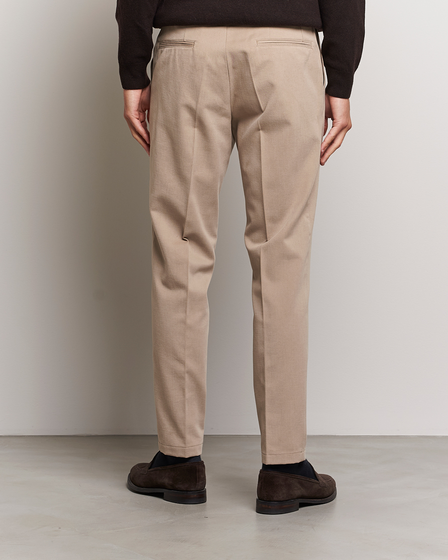 Mies | Housut | Oscar Jacobson | Delon Brushed Cotton Trousers Beige