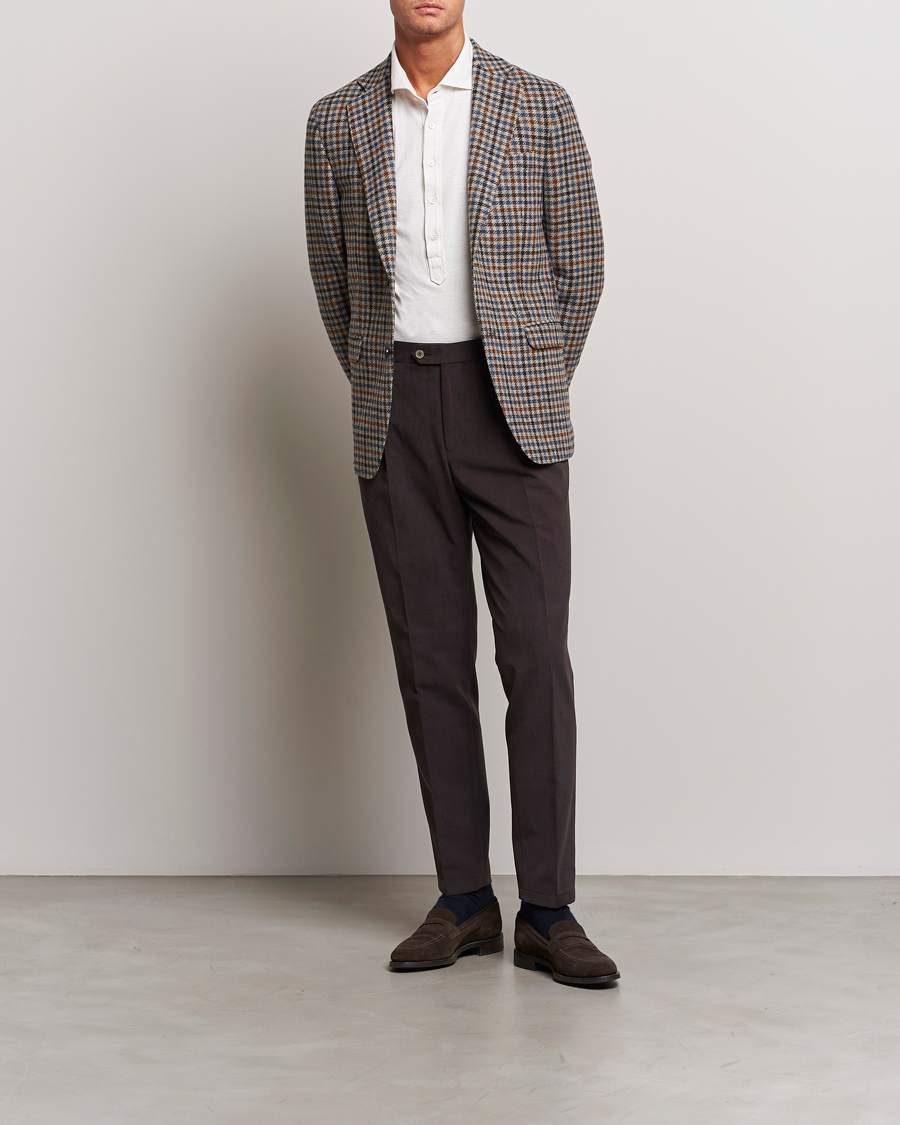 Mies | Housut | Oscar Jacobson | Delon Brushed Cotton Trousers Brown