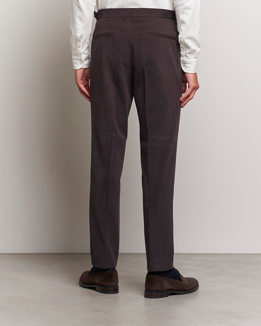Mies | Housut | Oscar Jacobson | Delon Brushed Cotton Trousers Brown
