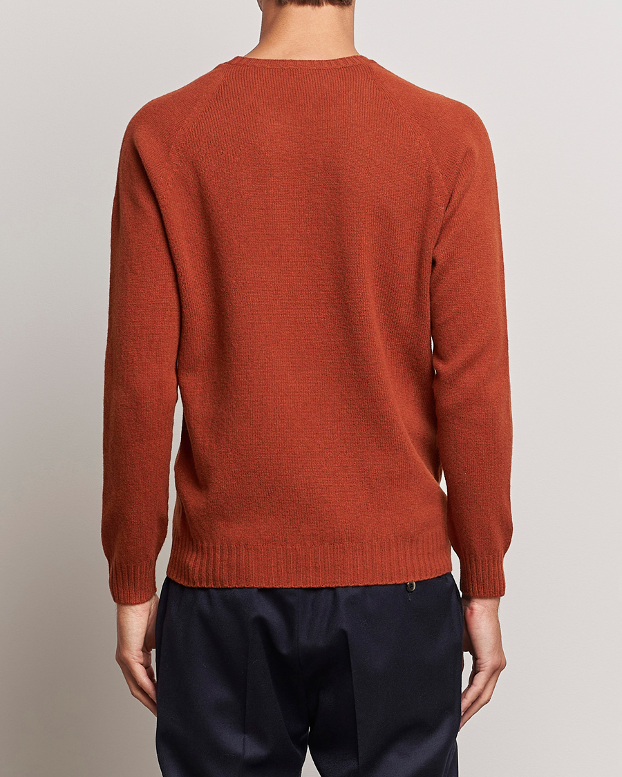 Mies | Puserot | Oscar Jacobson | Kendal Raglan Wool Crewneck Orange