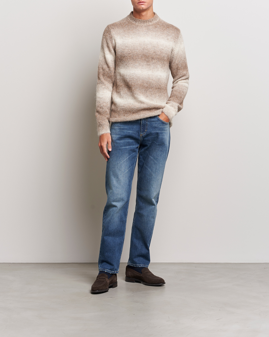 Mies | Puserot | Oscar Jacobson | Valter Alpaca Knitted Sweater Beige