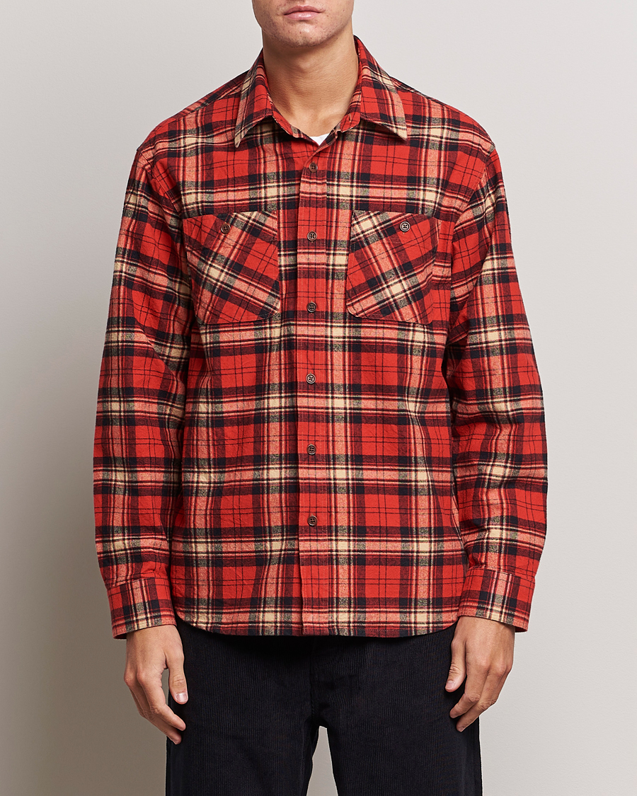 Mies |  | Nudie Jeans | Filip Flannel Checked Shirt Red
