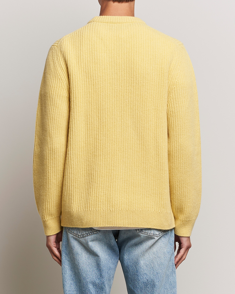 Mies | Puserot | Nudie Jeans | August Wool Rib Knitted Sweater Citra Yellow