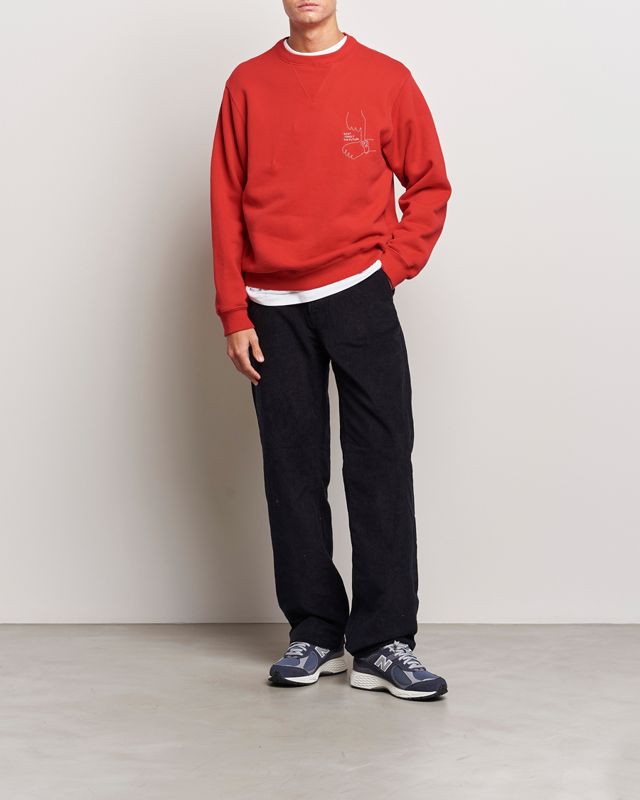 Mies | Puserot | Nudie Jeans | Lasse Future Crew Neck Sweatshirt Red Alert