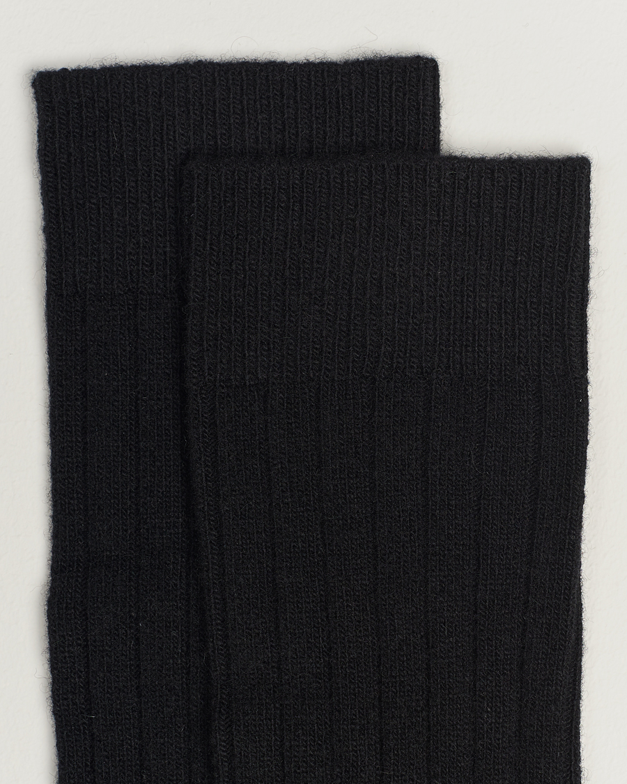 Mies | Alusvaatteet | Bresciani | Wool/Cashmere Ribbed Socks Black