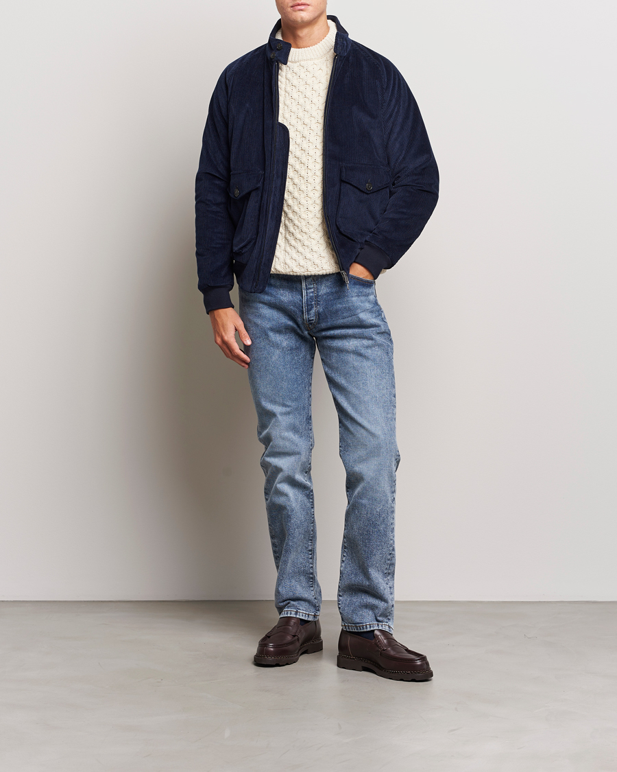 Mies | Takit | Baracuta | G9 Pocket Padded Cord Harrington Jacket Navy