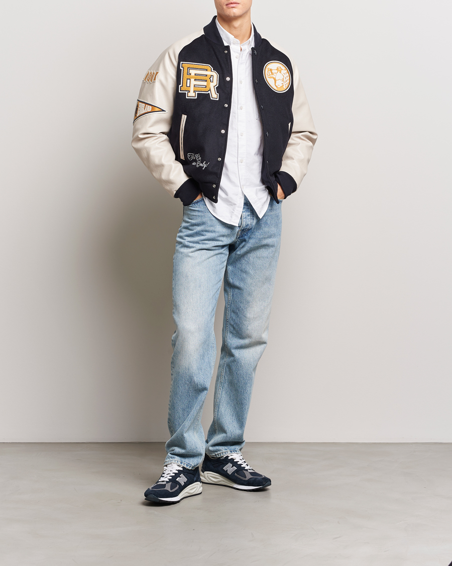 Mies | Takit | Baracuta | Wool Varsity Jacket Dark Navy