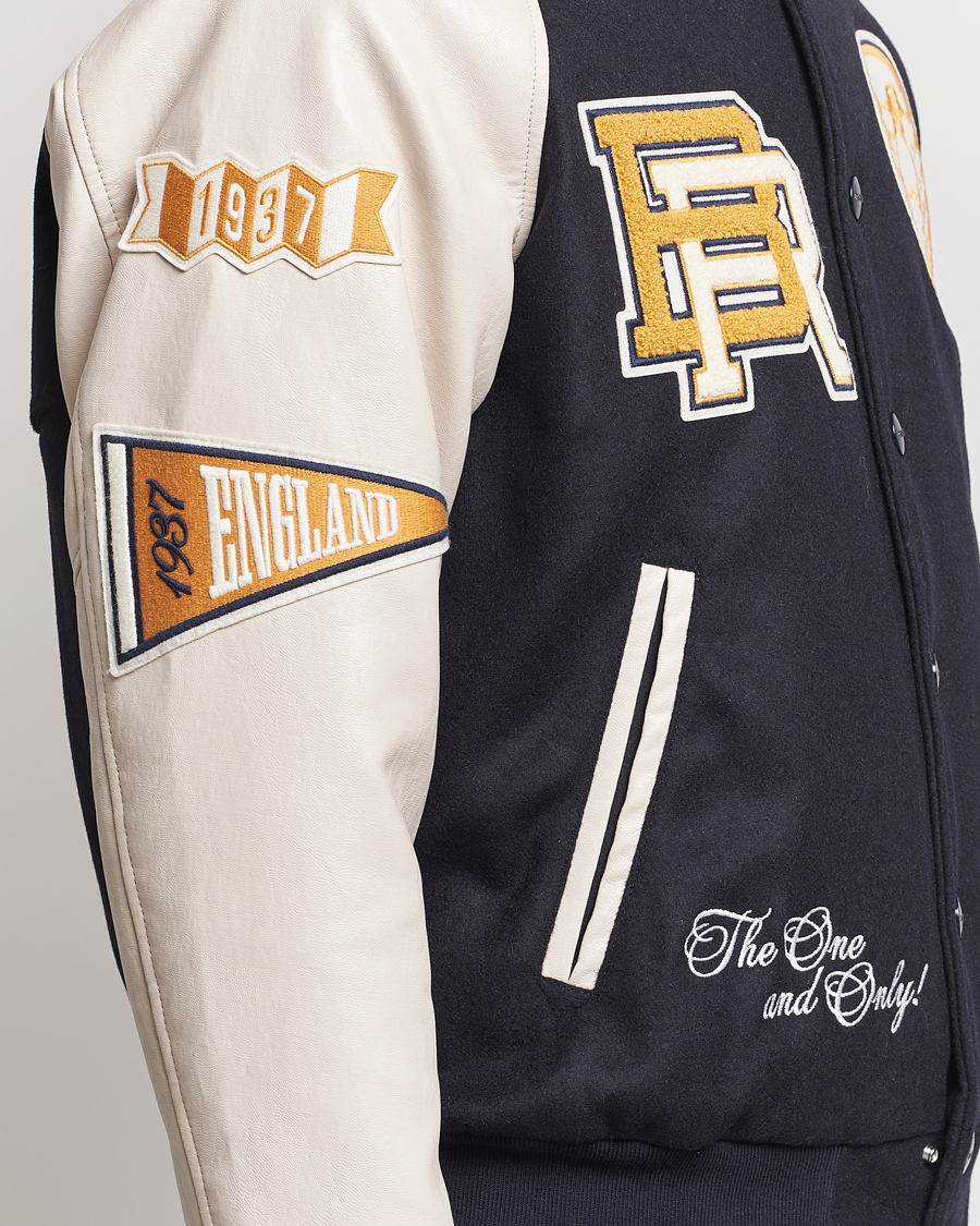 Mies | Takit | Baracuta | Wool Varsity Jacket Dark Navy