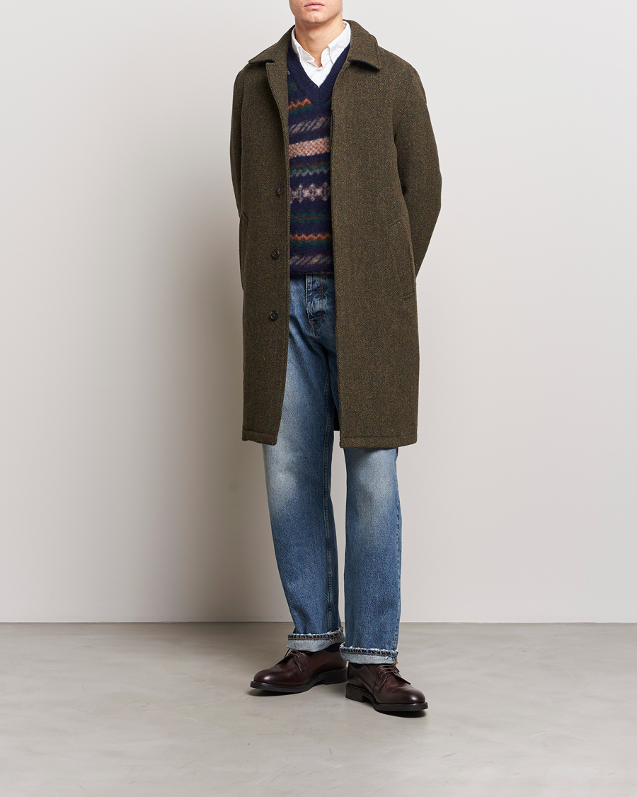 Mies | Takit | Baracuta | Paul Herringbone Wool Coat Bark