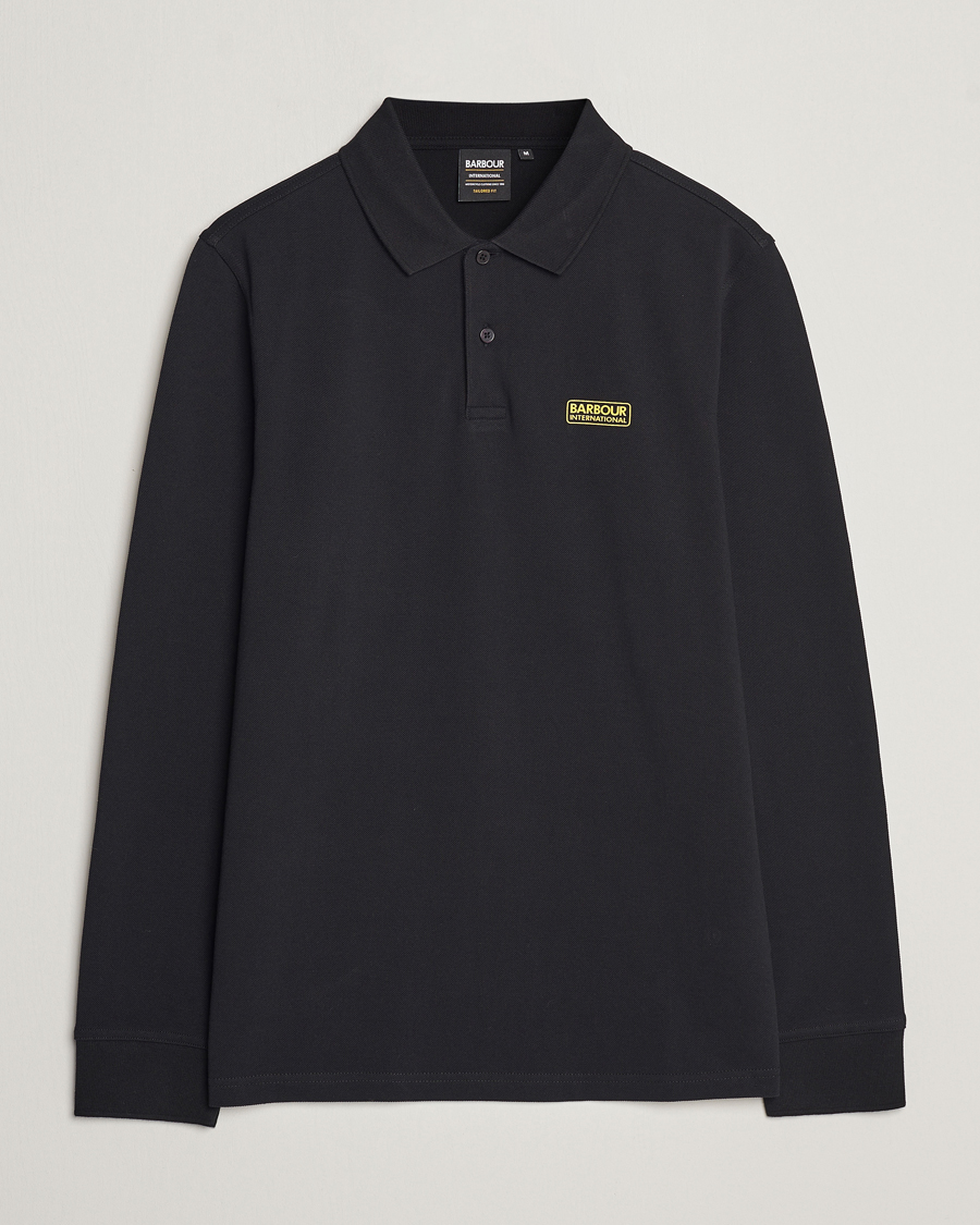 Mies | Puserot | Barbour International | Essential Long Sleeve Polo Black