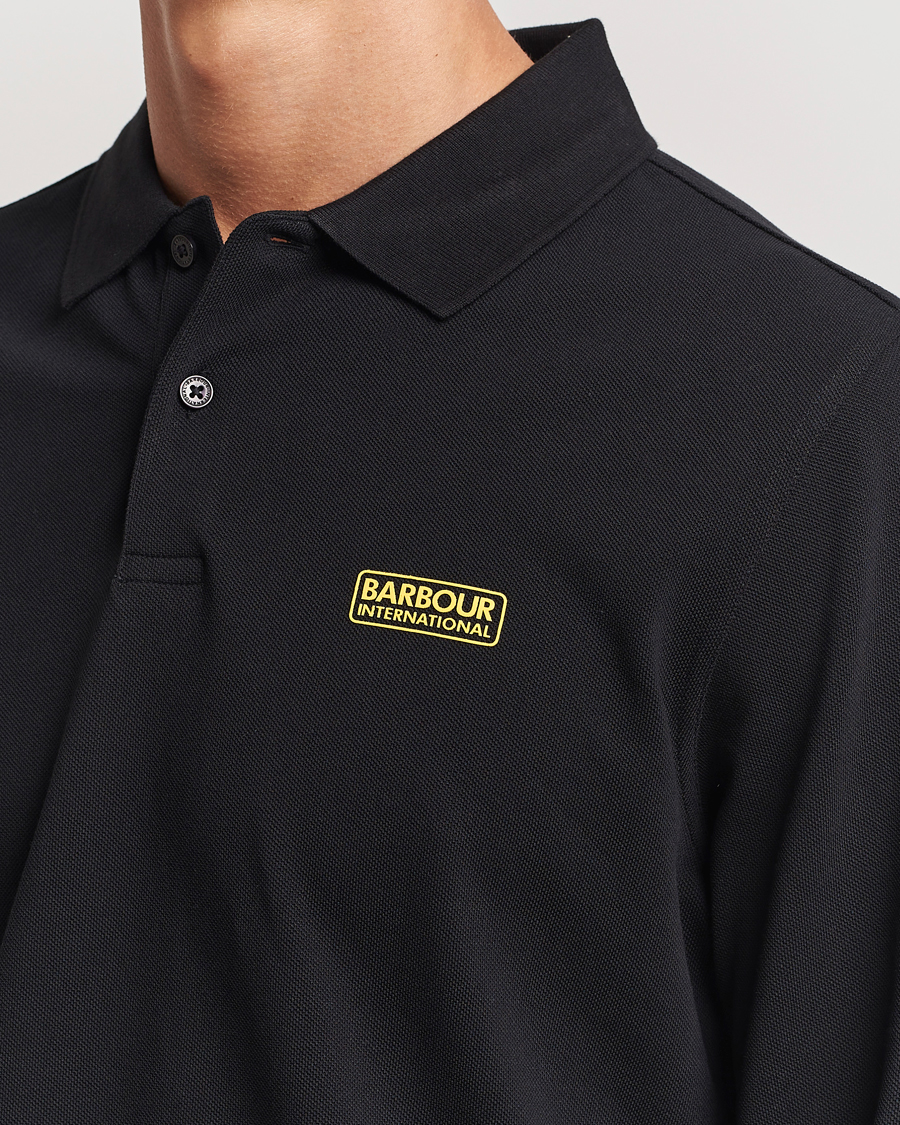 Mies | Pikeet | Barbour International | Essential Long Sleeve Polo Black