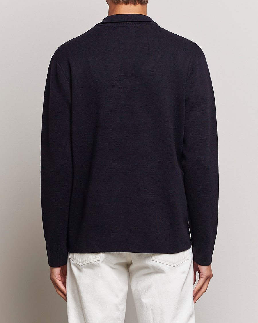 Mies | Puserot | NN07 | Harald Cotton/Modal Half Zip Navy Blue