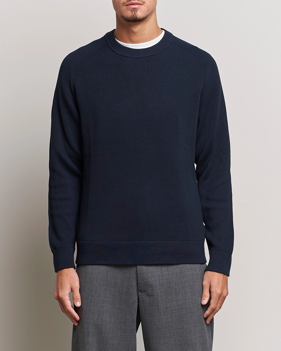 Mies | NN07 | NN07 | Kevin Cotton Knitted Sweater Navy Blue
