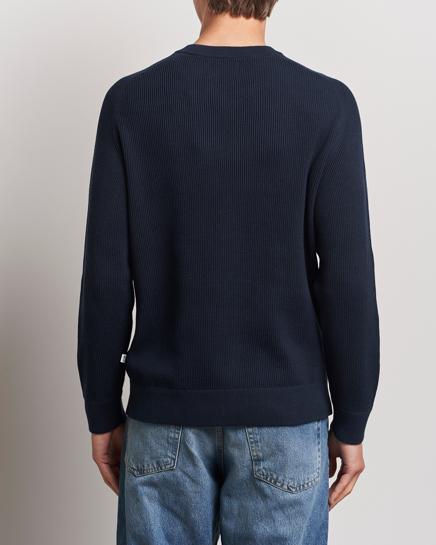 Mies | Puserot | NN07 | Kevin Cotton Knitted Sweater Navy Blue