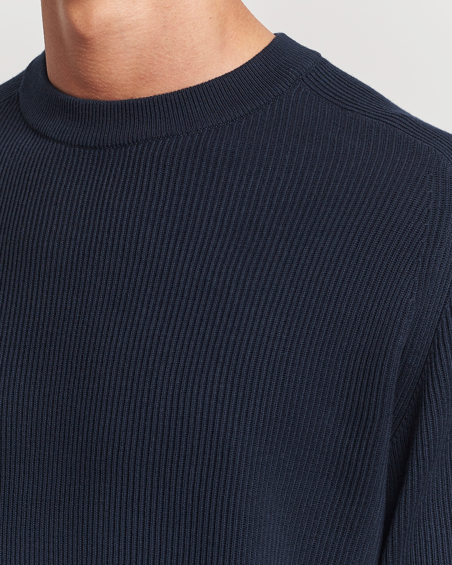 Mies | Puserot | NN07 | Kevin Cotton Knitted Sweater Navy Blue