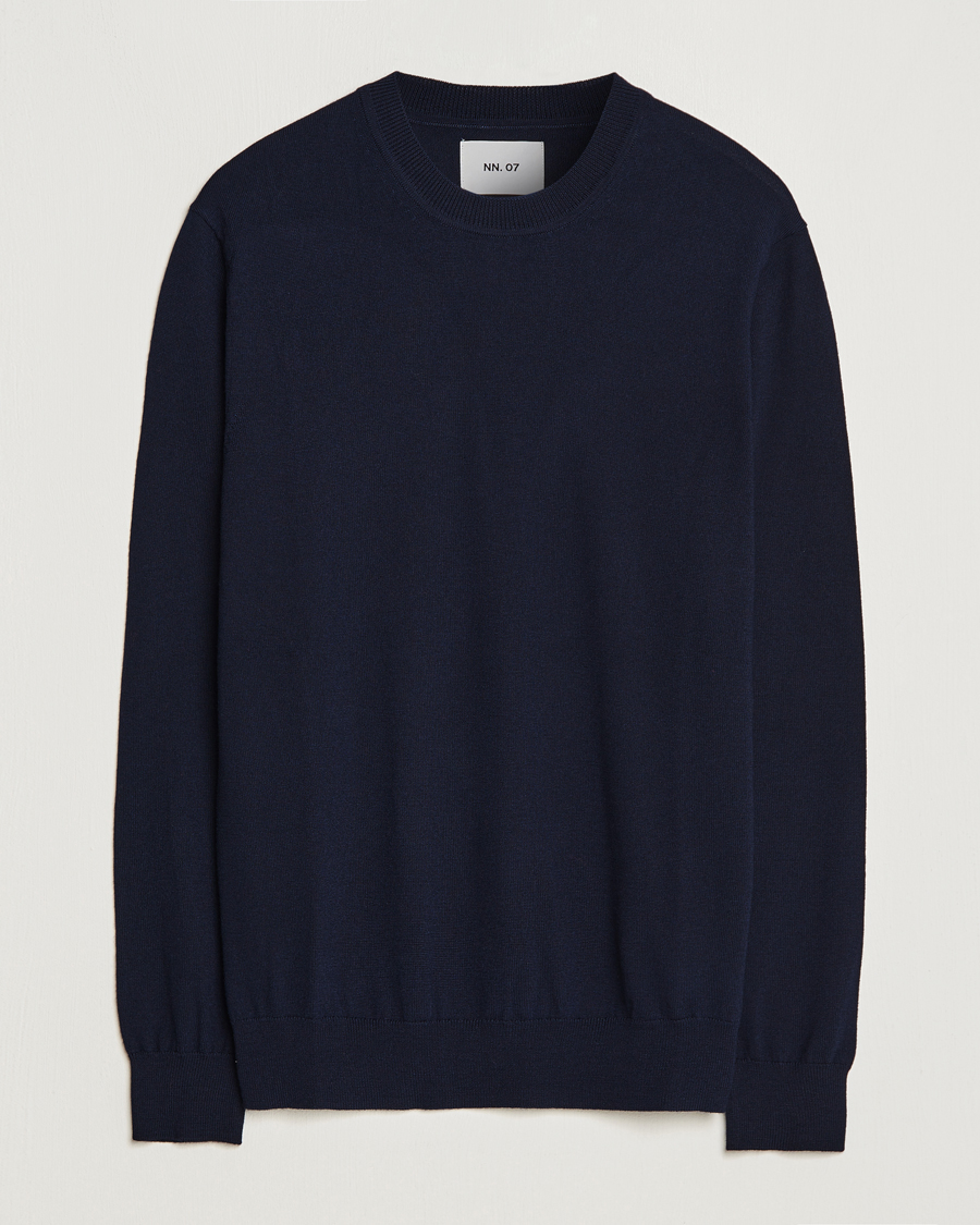 Mies |  | NN07 | Ted Merino Crew Neck Pullover Navy Blue