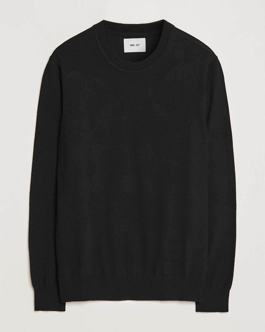Mies | Puserot | NN07 | Ted Merino Crew Neck Pullover Black