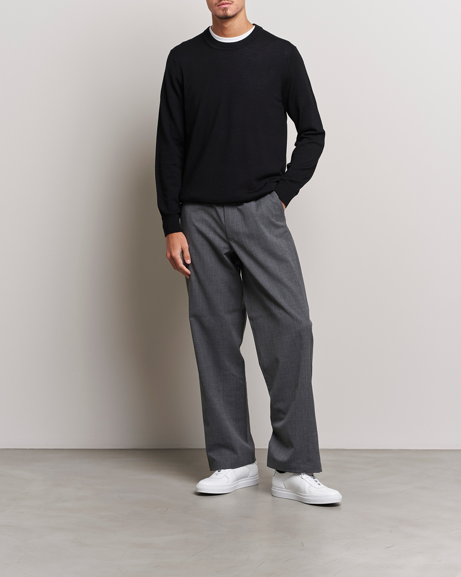 Mies | Puserot | NN07 | Ted Merino Crew Neck Pullover Black