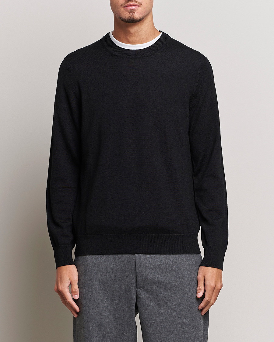 Mies | Puserot | NN07 | Ted Merino Crew Neck Pullover Black