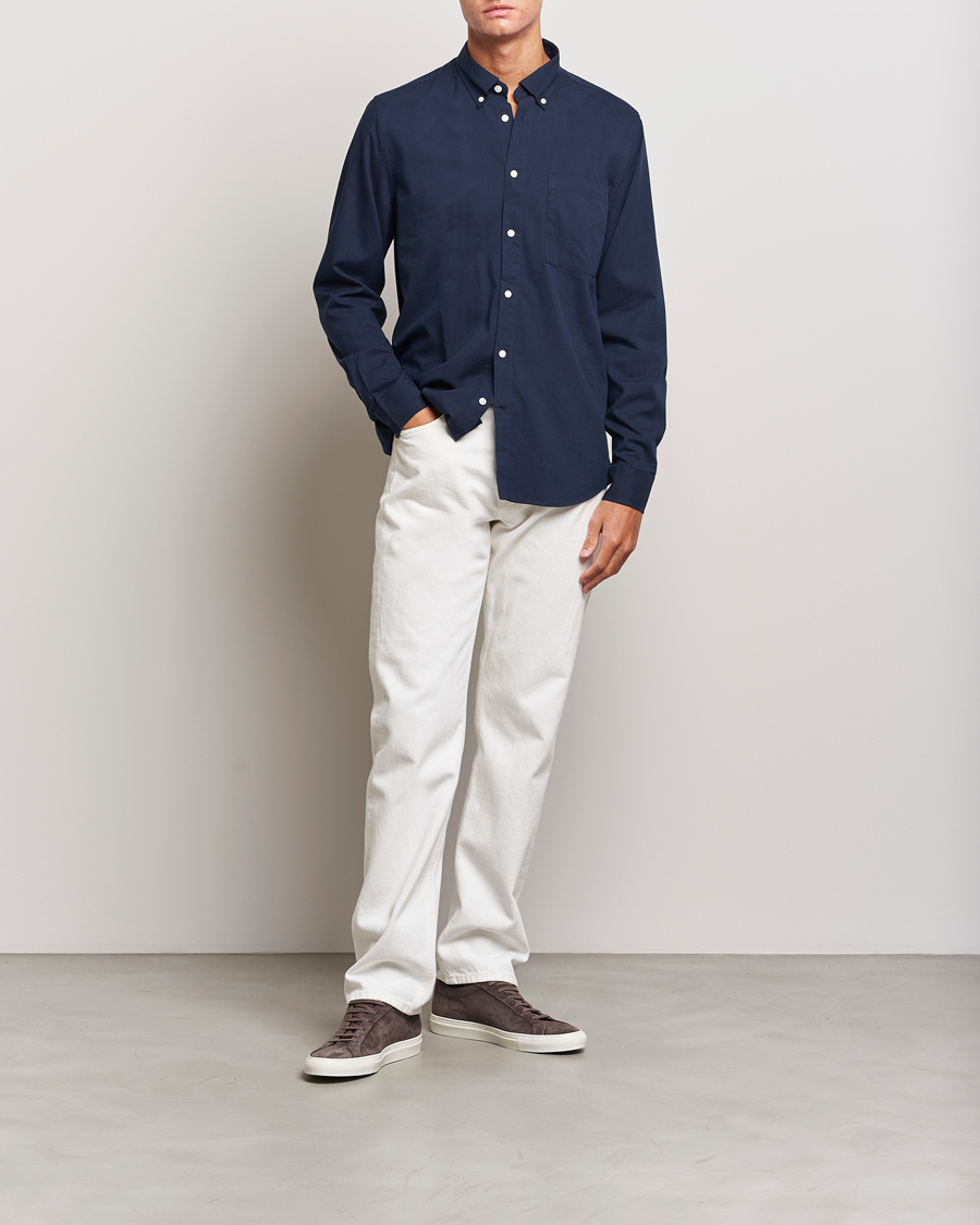 Mies | Kauluspaidat | NN07 | Arne Tencel Shirt Navy Blue