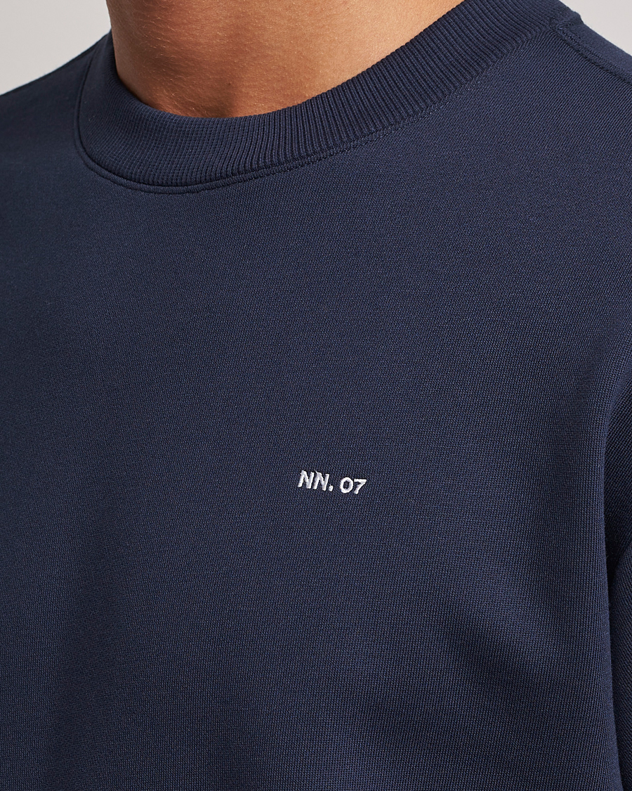 Mies | Puserot | NN07 | Briggs Logo Crew Neck Sweatshirt Navy Blue