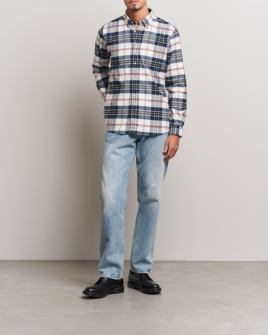 Mies | Kauluspaidat | Barbour Lifestyle | Ronan Flannel Check Shirt Ecru