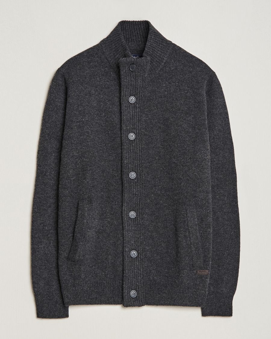 Mies | Puserot | Barbour Lifestyle | Essential Patch Zip Through Cardigan Charcoal Marl