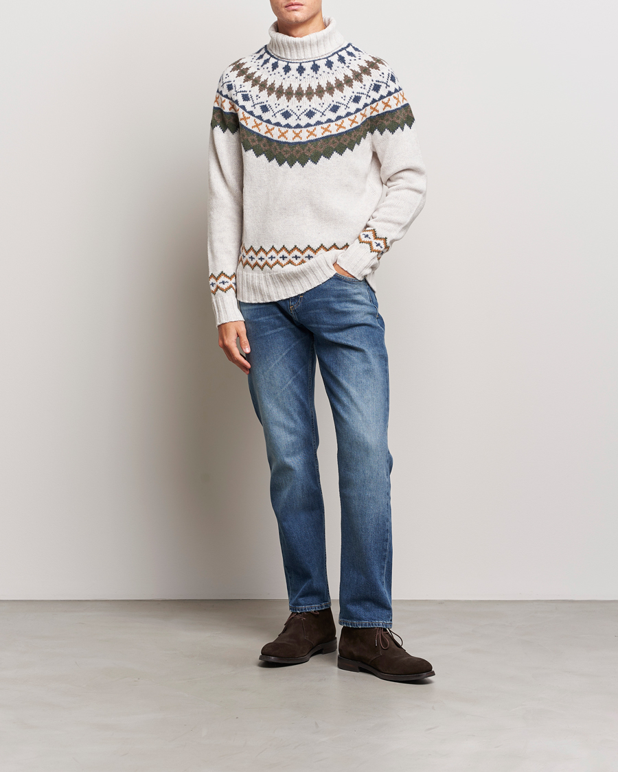 Mies | Puserot | Barbour Lifestyle | Roose Fairisle Rollneck Whisper White