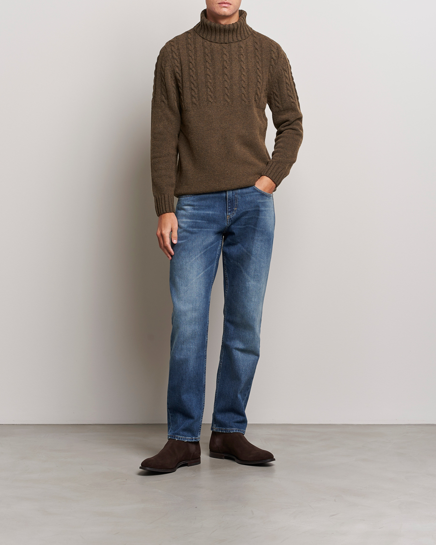 Mies | Puserot | Barbour Lifestyle | Duffle Cable Rollneck Willow Green