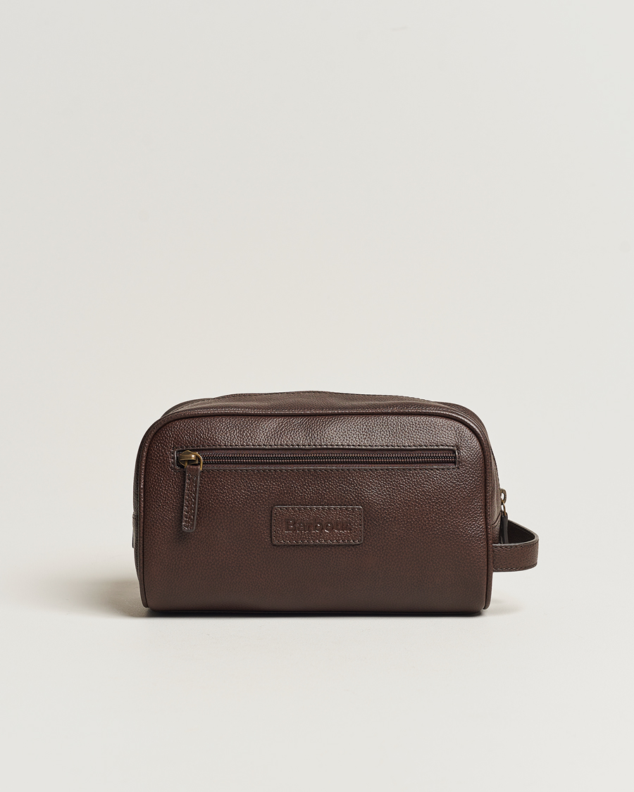 Mies | Laukut | Barbour Lifestyle | Leather Washbag Brown