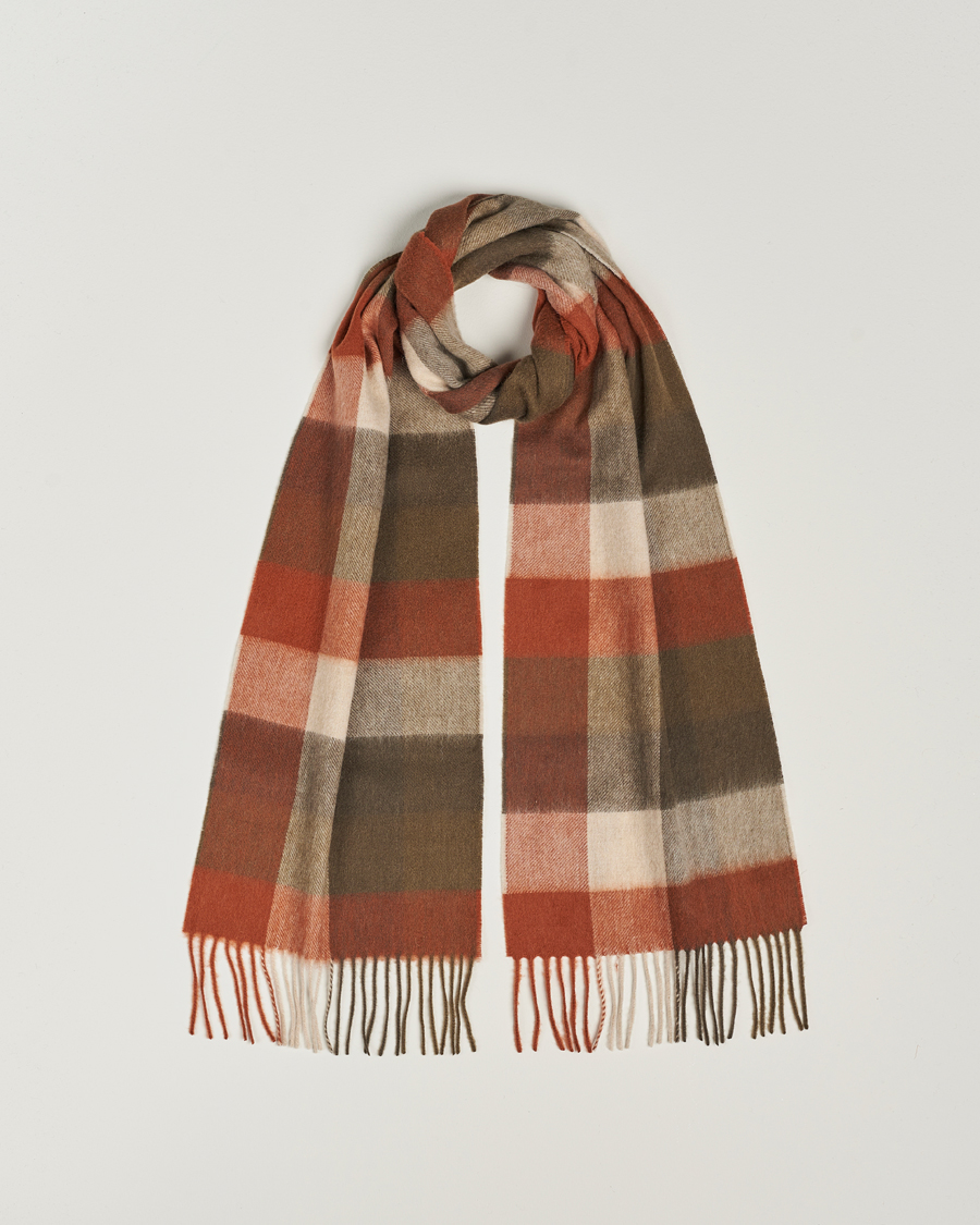 Mies | Kaulaliinat | Barbour Lifestyle | Large Tattersall Lambswool Scarf Warm Ginger