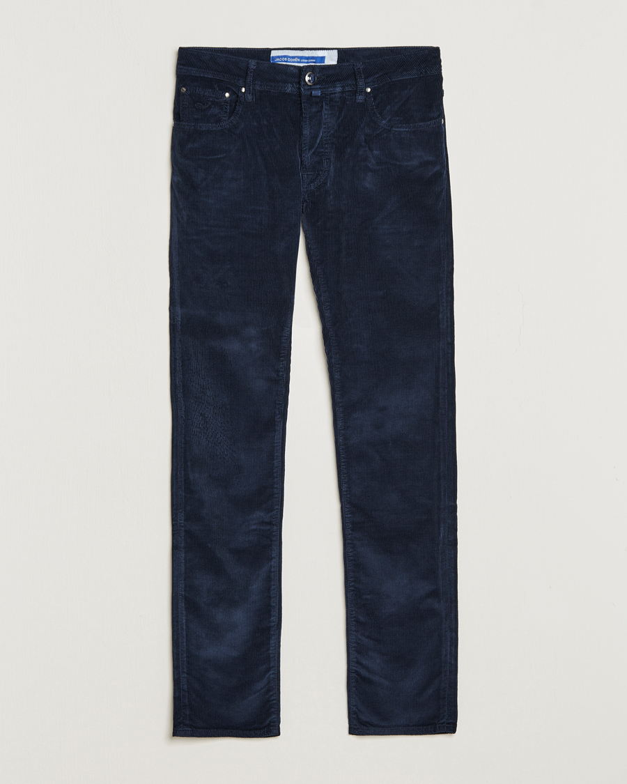 Mies | Housut | Jacob Cohën | Bard 5-Pocket Medium Corduroy Trousers Navy