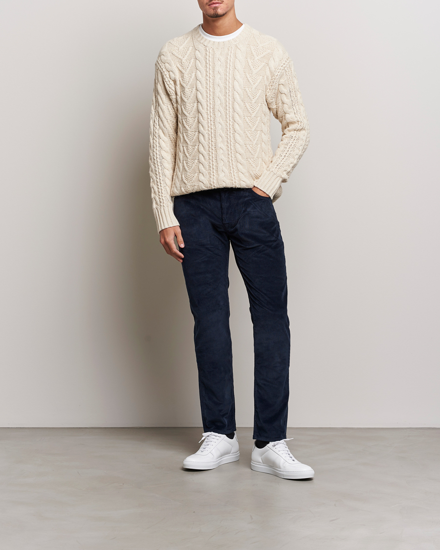 Mies | Housut | Jacob Cohën | Bard 5-Pocket Medium Corduroy Trousers Navy