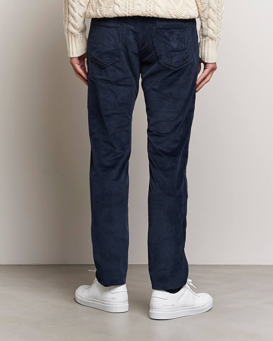 Mies | Housut | Jacob Cohën | Bard 5-Pocket Medium Corduroy Trousers Navy