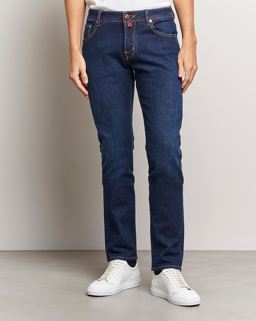 Mies | Farkut | Jacob Cohën | Nick Venice Slim Fit Stretch Jeans Dark Blue
