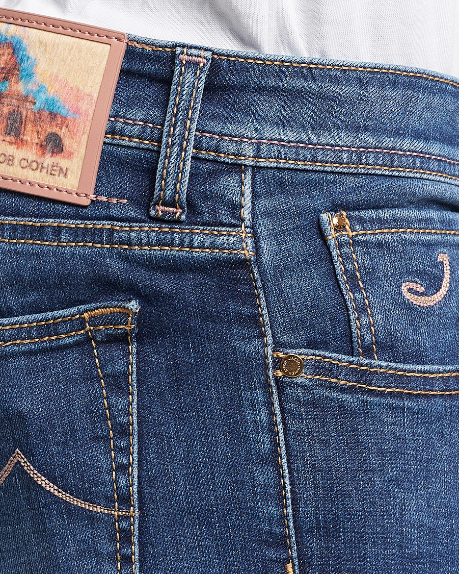 Mies | Farkut | Jacob Cohën | Bard Rome Slim Fit Stretch Jeans Mid Blue