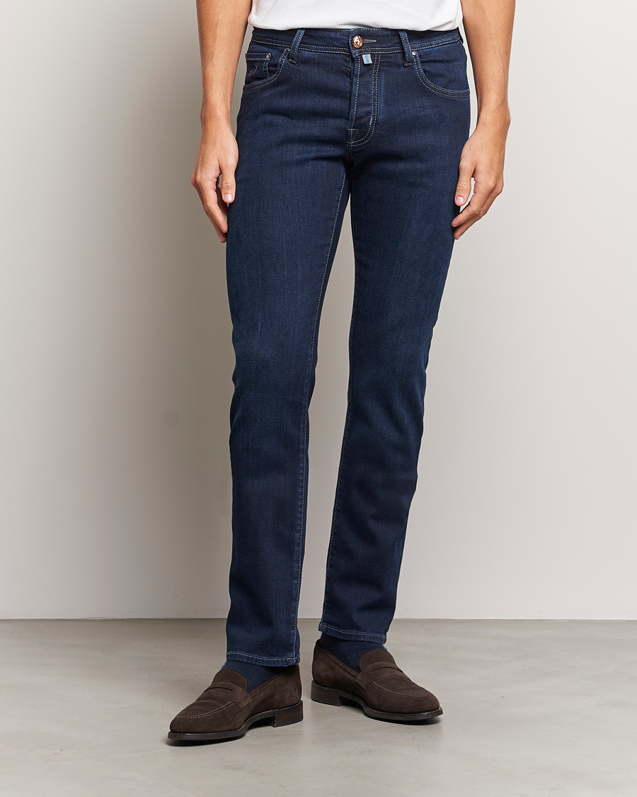 Mies | Farkut | Jacob Cohën | Nick Slim Fit Stretch Jeans Dark Blue