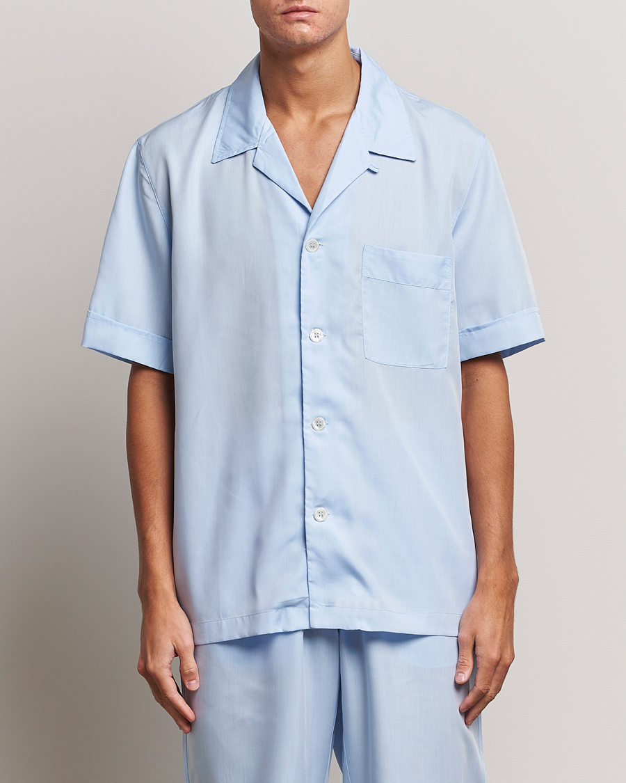 Mies | Yöpuvut ja kylpytakit | CDLP | Short Sleeve Pyjama Shirt Sky Blue